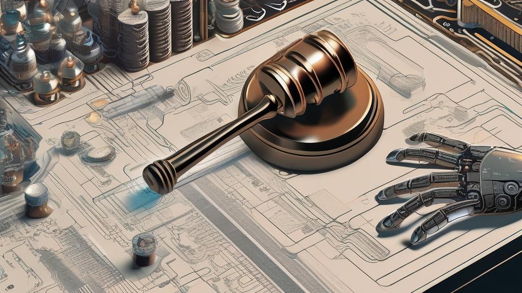 Gavel on circuit board symbolizing AI oversight